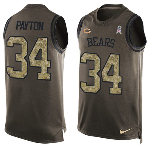 Nike Bears #34 Walter Payton Green Men's Stitched NFL Limited Salute To Service Tank Top Jersey Nike Bears #34 Walter Payton Green Men's Stitched NFL Limited Salute To Service Tank Top Jersey