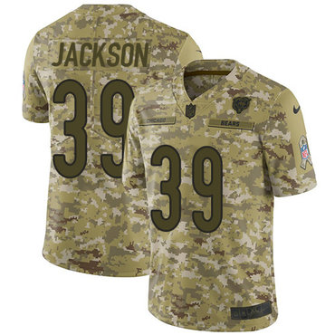 Men Nike Bears #39 Eddie Jackson Camo Stitched NFL Limited 2018 Salute to Service Jersey Men Nike Bears #39 Eddie Jackson Camo Stitched NFL Limited 2018 Salute to Service Jersey