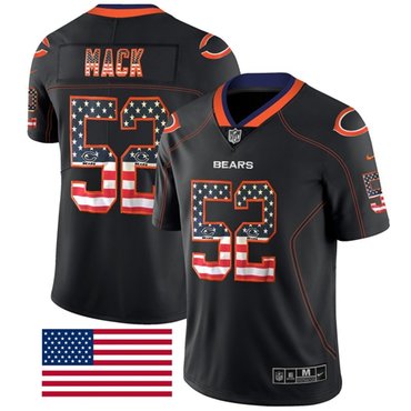 Nike Bears #52 Khalil Mack Black Men's Stitched NFL Limited Rush USA Flag Jersey Nike Bears #52 Khalil Mack Black Men's Stitched NFL Limited Rush USA Flag Jersey