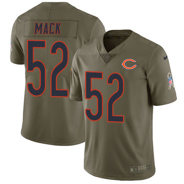 Nike Bears #52 Khalil Mack Olive Men's Stitched NFL Limited 2017 Salute To Service Jersey Nike Bears #52 Khalil Mack Olive Men's Stitched NFL Limited 2017 Salute To Service Jersey