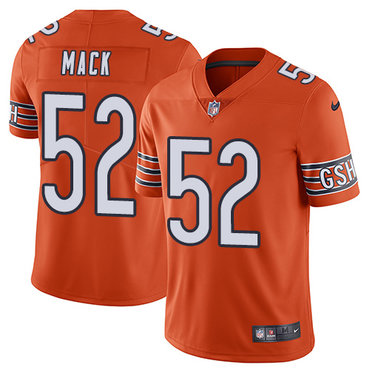 Nike Bears #52 Khalil Mack Orange Men's Stitched NFL Limited Rush Jersey Nike Bears #52 Khalil Mack Orange Men's Stitched NFL Limited Rush Jersey