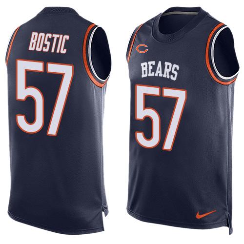 Nike Bears #57 Jon Bostic Navy Blue Team Color Men's Stitched NFL Limited Tank Top Jersey Nike Bears #57 Jon Bostic Navy Blue Team Color Men's Stitched NFL Limited Tank Top Jersey