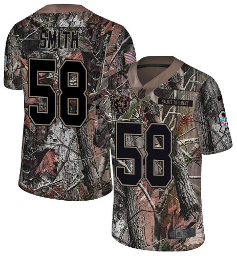Nike Bears #58 Roquan Smith Camo Men's Stitched NFL Limited Rush Realtree Jersey Nike Bears #58 Roquan Smith Camo Men's Stitched NFL Limited Rush Realtree Jersey
