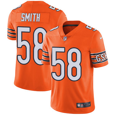 Nike Bears #58 Roquan Smith Orange Men's Stitched NFL Limited Rush Jersey Nike Bears #58 Roquan Smith Orange Men's Stitched NFL Limited Rush Jersey