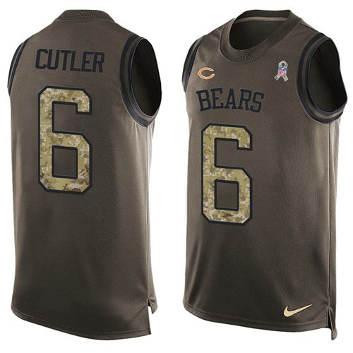 Nike Bears #6 Jay Cutler Green Men's Stitched NFL Limited Salute To Service Tank Top Jersey Nike Bears #6 Jay Cutler Green Men's Stitched NFL Limited Salute To Service Tank Top Jersey
