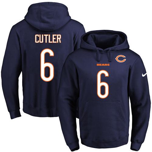 Nike Bears #6 Jay Cutler Navy Blue Name & Number Pullover NFL Hoodie Nike Bears #6 Jay Cutler Navy Blue Name & Number Pullover NFL Hoodie