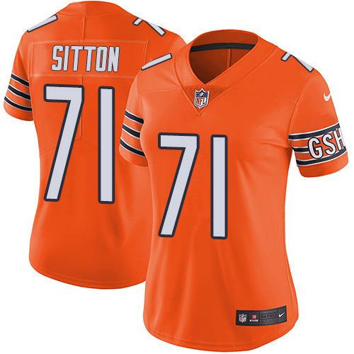 Nike Bears #71 Josh Sitton Orange Women's Stitched NFL Limited Rush Jersey