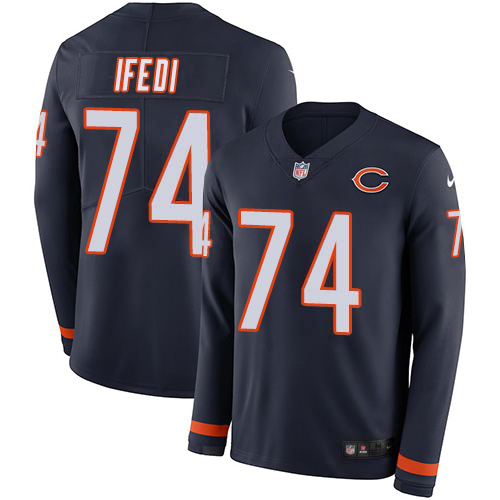 Nike Bears #74 Germain Ifedi Navy Blue Team Color Men's Stitched NFL Limited Therma Long Sleeve Jersey Nike Bears #74 Germain Ifedi Navy Blue Team Color Men's Stitched NFL Limited Therma Long Sleeve Jersey