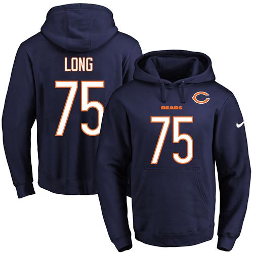Nike Bears #75 Kyle Long Navy Blue Name & Number Pullover NFL Hoodie Nike Bears #75 Kyle Long Navy Blue Name & Number Pullover NFL Hoodie