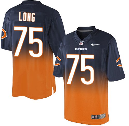 Nike Bears #75 Kyle Long Navy Blue Orange Men's Stitched NFL Elite Fadeaway Fashion Jersey Nike Bears #75 Kyle Long Navy Blue Orange Men's Stitched NFL Elite Fadeaway Fashion Jersey