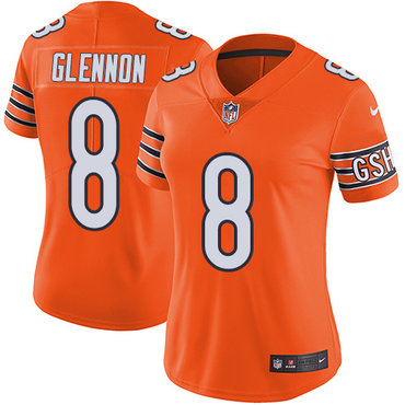Nike Bears #8 Mike Glennon Orange Women's Stitched NFL Limited Rush Jersey