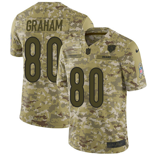 Nike Bears #80 Jimmy Graham Camo Men's Stitched NFL Limited 2018 Salute To Service Jersey Nike Bears #80 Jimmy Graham Camo Men's Stitched NFL Limited 2018 Salute To Service Jersey
