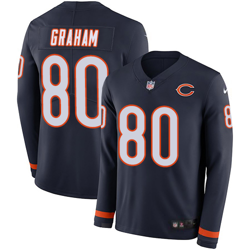 Nike Bears #80 Jimmy Graham Navy Blue Team Color Men's Stitched NFL Limited Therma Long Sleeve Jersey Nike Bears #80 Jimmy Graham Navy Blue Team Color Men's Stitched NFL Limited Therma Long Sleeve Jersey