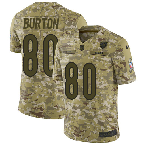 Nike Bears #80 Trey Burton Camo Men's Stitched NFL Limited 2018 Salute To Service Jersey Nike Bears #80 Trey Burton Camo Men's Stitched NFL Limited 2018 Salute To Service Jersey