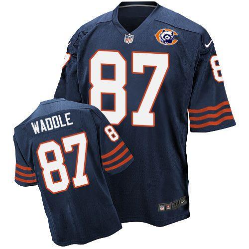 Nike Bears #87 Tom Waddle Navy Blue Throwback Men's Stitched NFL Elite Jersey Nike Bears #87 Tom Waddle Navy Blue Throwback Men's Stitched NFL Elite Jersey