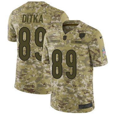 Nike Bears #89 Mike Ditka Camo Men's Stitched NFL Limited 2018 Salute To Service Jersey Nike Bears #89 Mike Ditka Camo Men's Stitched NFL Limited 2018 Salute To Service Jersey