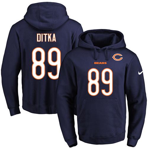 Nike Bears #89 Mike Ditka Navy Blue Name & Number Pullover NFL Hoodie Nike Bears #89 Mike Ditka Navy Blue Name & Number Pullover NFL Hoodie