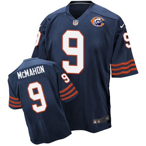 Nike Bears #9 Jim McMahon Navy Blue Throwback Men's Stitched NFL Elite Jersey Nike Bears #9 Jim McMahon Navy Blue Throwback Men's Stitched NFL Elite Jersey