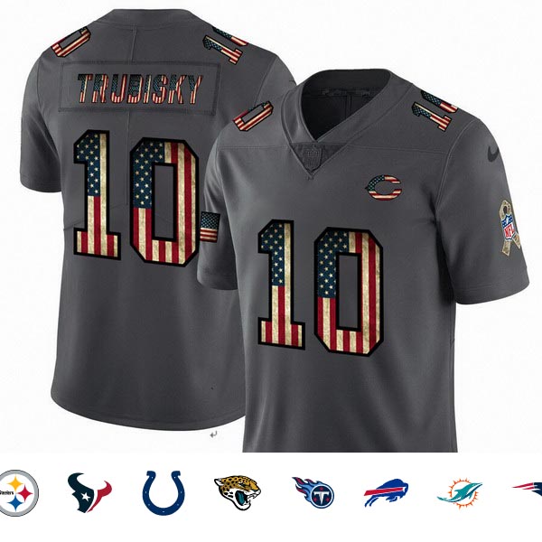 Nike Bears 10 Mitchell Trubisky 2019 Salute To Service USA Flag Fashion Limited Jersey Nike Bears 10 Mitchell Trubisky 2019 Salute To Service USA Flag Fashion Limited Jersey