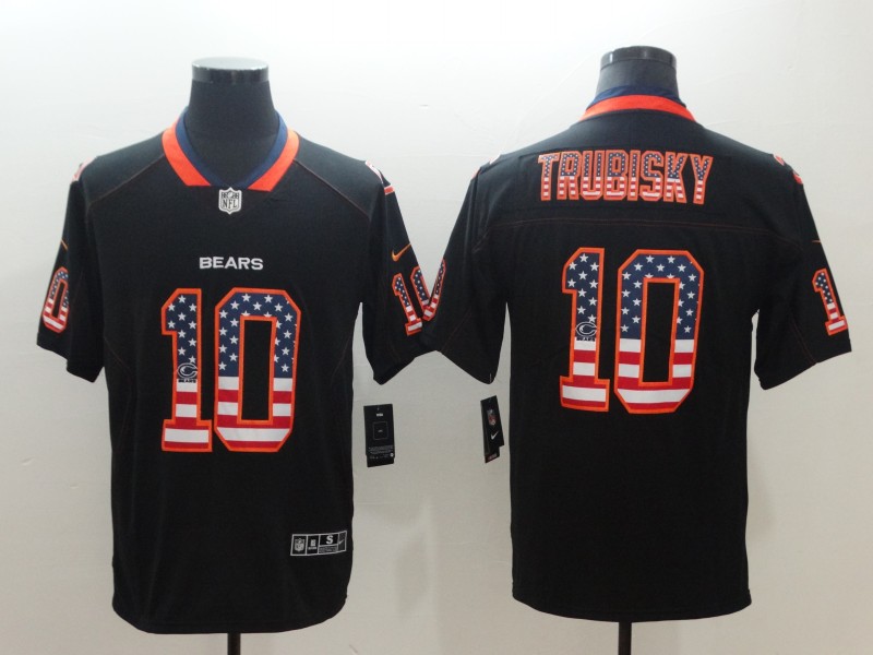 Nike Bears 10 Mitchell Trubisky Black USA Flag Fashion Limited Jersey Nike Bears 10 Mitchell Trubisky Black USA Flag Fashion Limited Jersey