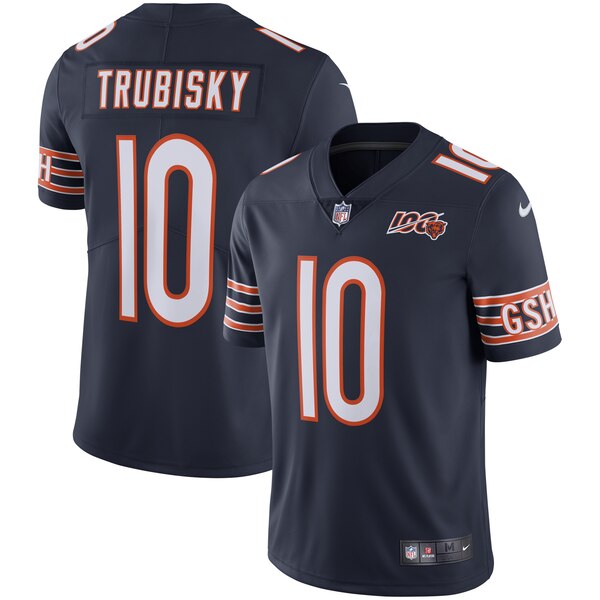 Nike Bears 10 Mitchell Trubisky Navy NFL 100th Season Vapor Untouchable Limited Jersey Nike Bears 10 Mitchell Trubisky Navy NFL 100th Season Vapor Untouchable Limited Jersey