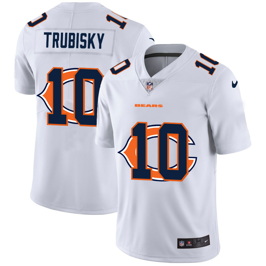 Nike Bears 10 Mitchell Trubisky White Shadow Logo Limited Jersey Nike Bears 10 Mitchell Trubisky White Shadow Logo Limited Jersey