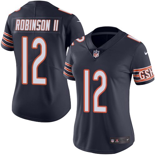 Nike Bears 12 Allen Robinson II Navy Women Color Rush Limited Jersey
