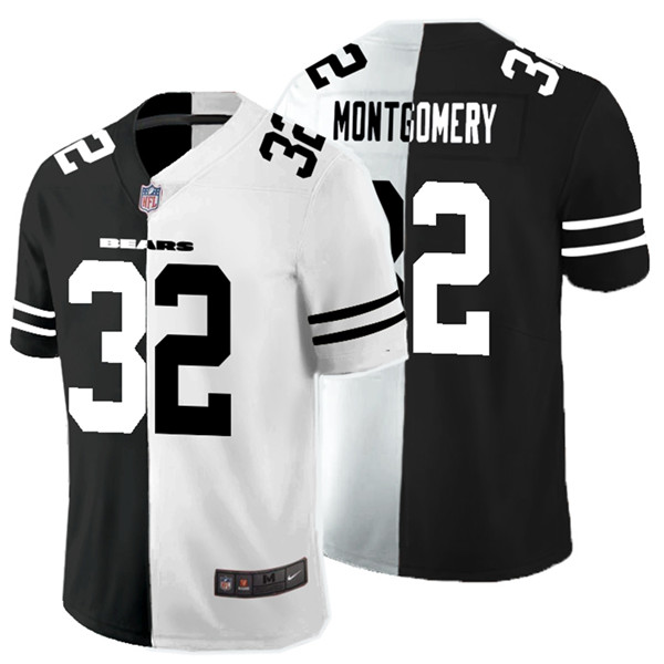 Nike Bears 32 David Montgomery Black And White Split Vapor Untouchable Limited Jersey Nike Bears 32 David Montgomery Black And White Split Vapor Untouchable Limited Jersey