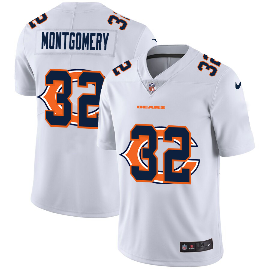 Nike Bears 32 David Montgomery White Shadow Logo Limited Jersey Nike Bears 32 David Montgomery White Shadow Logo Limited Jersey