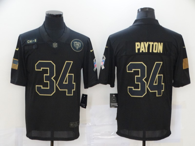 Nike Bears 34 Walter Payton Black 2020 Salute To Service Limited Jersey Nike Bears 34 Walter Payton Black 2020 Salute To Service Limited Jersey