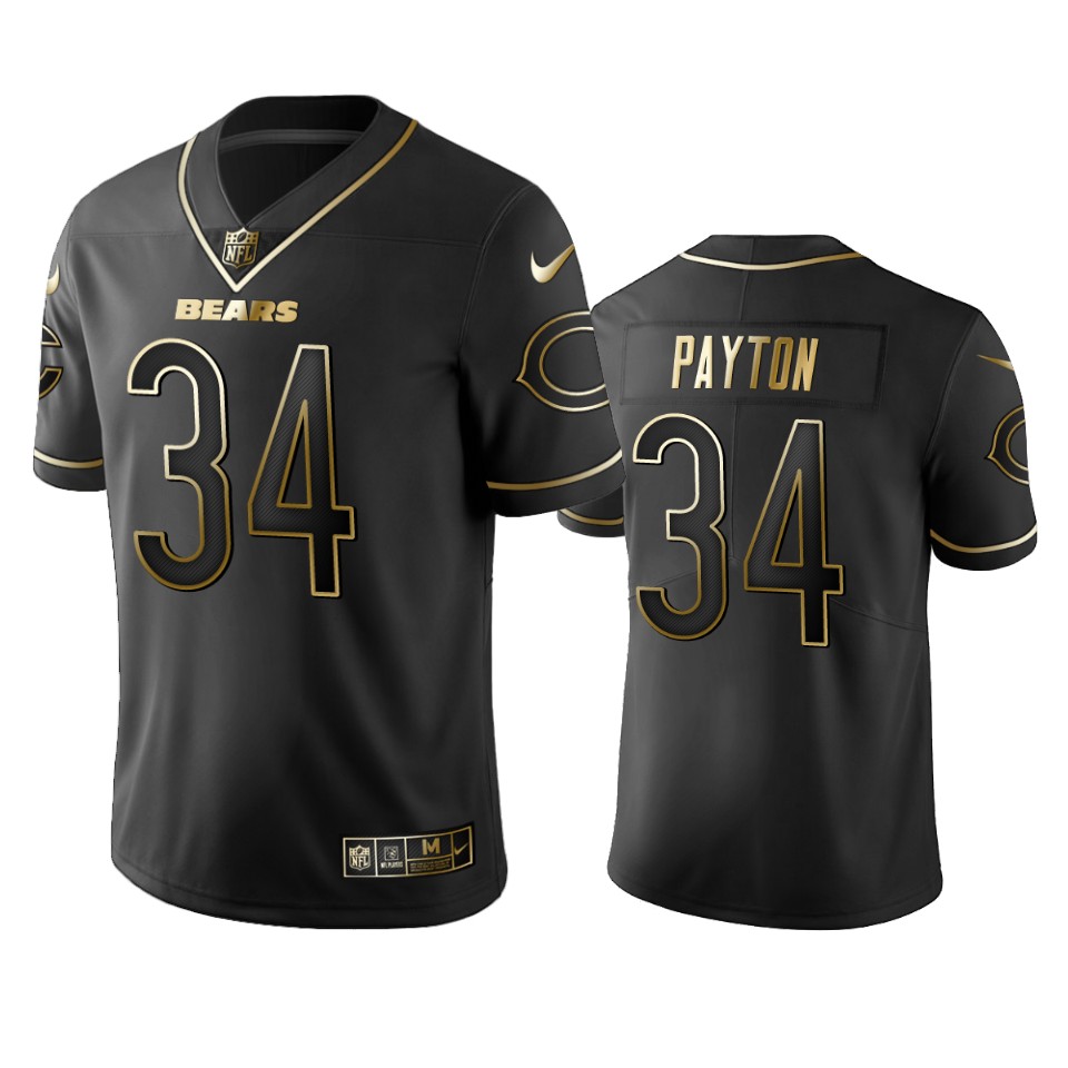 Nike Bears 34 Walter Payton Black Gold Vapor Untouchable Limited Jersey Nike Bears 34 Walter Payton Black Gold Vapor Untouchable Limited Jersey