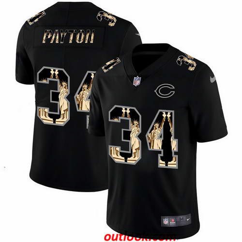 Nike Bears 34 Walter Payton Black Statue Of Liberty Limited Jersey Nike Bears 34 Walter Payton Black Statue Of Liberty Limited Jersey