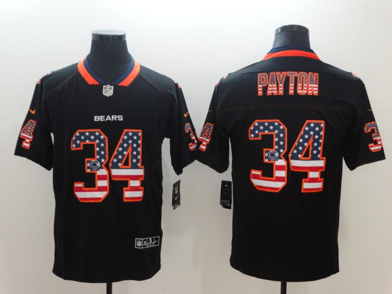 Nike Bears 34 Wlater Payton Black USA Flag Limited Jersey Nike Bears 34 Wlater Payton Black USA Flag Limited Jersey
