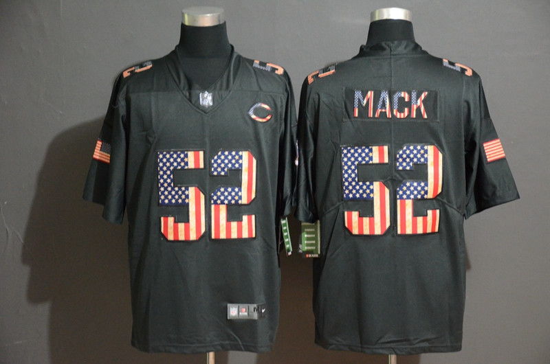 Nike Bears 52 Khalil Mack 2019 Black Salute To Service USA Flag Fashion Limited Jersey Nike Bears 52 Khalil Mack 2019 Black Salute To Service USA Flag Fashion Limited Jersey