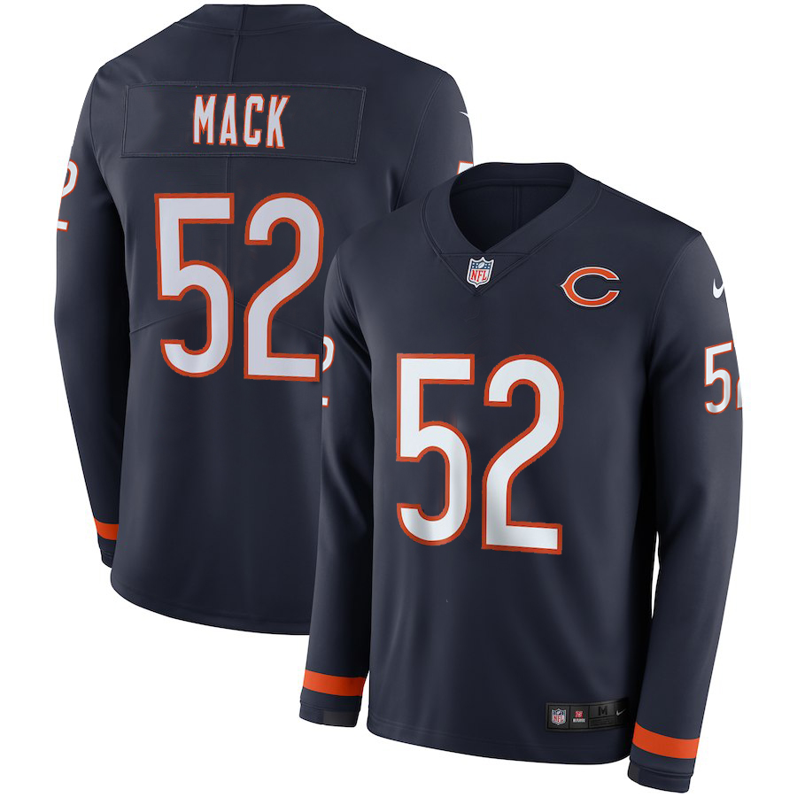 Nike Bears 52 Khalil Mack Navy Therma Long Sleeve Jersey Nike Bears 52 Khalil Mack Navy Therma Long Sleeve Jersey
