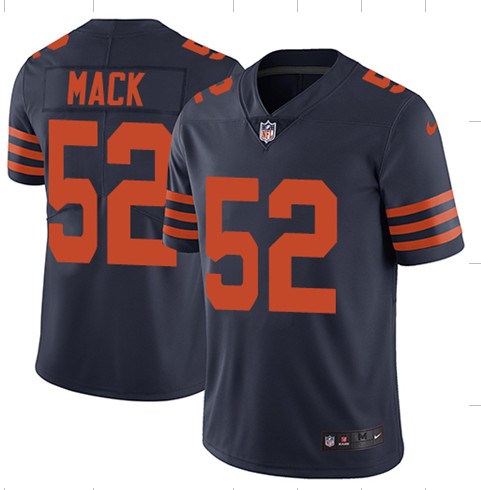 Nike Bears 52 Khalil Mack Navy Throwback Youth Vapor Untouchable Limited Jersey