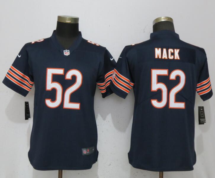 Nike Bears 52 Khalil Mack Navy Women Vapor Untouchable Limited Jersey