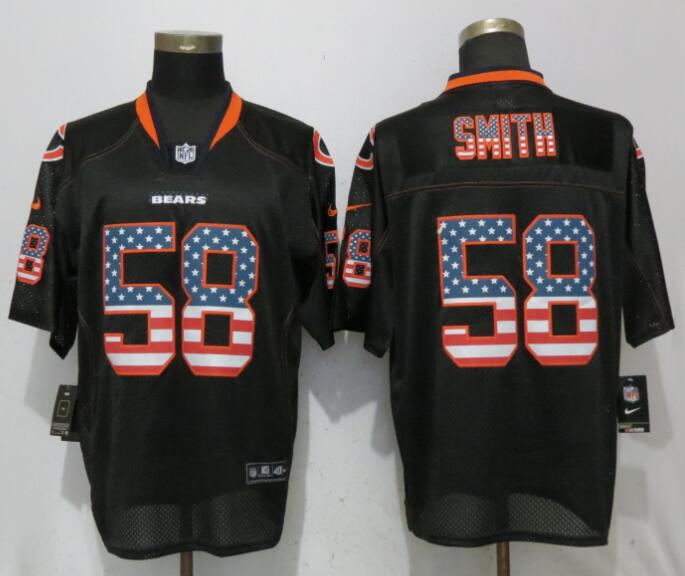Nike Bears 58 Roquan Smith Black USA Flag Fashion Black Elite Jersey Nike Bears 58 Roquan Smith Black USA Flag Fashion Black Elite Jersey