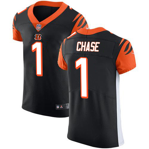 Nike Bengals #1 Ja'Marr Chase Black Team Color Men's Stitched NFL Vapor Untouchable Elite Jersey Nike Bengals #1 Ja'Marr Chase Black Team Color Men's Stitched NFL Vapor Untouchable Elite Jersey