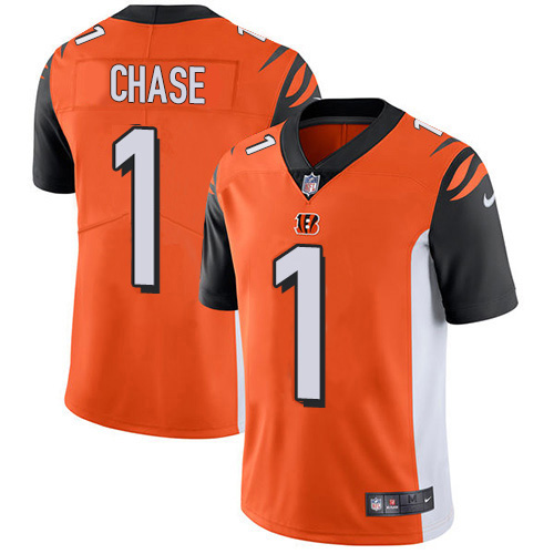 Nike Bengals #1 Ja'Marr Chase Orange Alternate Men's Stitched NFL Vapor Untouchable Limited Jersey Nike Bengals #1 Ja'Marr Chase Orange Alternate Men's Stitched NFL Vapor Untouchable Limited Jersey