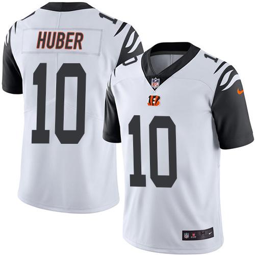 Nike Bengals #10 Kevin Huber White Men's Stitched NFL Limited Rush Jersey Nike Bengals #10 Kevin Huber White Men's Stitched NFL Limited Rush Jersey