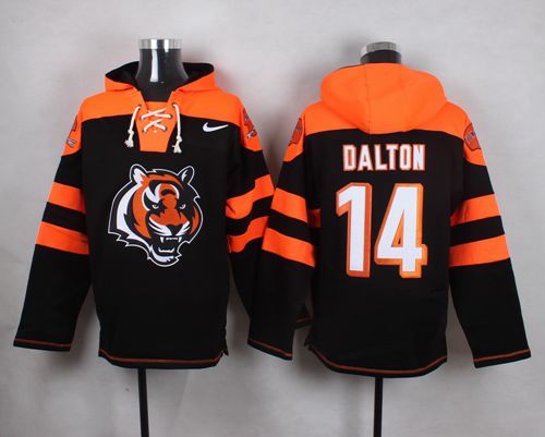 Nike Bengals #14 Andy Dalton Black Player Pullover NFL Hoodie Nike Bengals #14 Andy Dalton Black Player Pullover NFL Hoodie