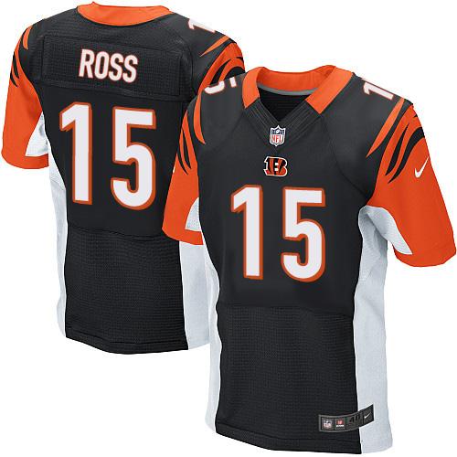 Nike Bengals #15 John Ross Black Team Color Men's Stitched NFL Elite Jersey