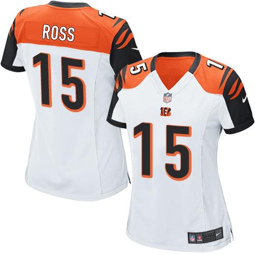 Nike Bengals #15 John Ross White Women's Stitched NFL Elite Jersey