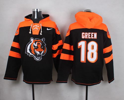 Nike Bengals #18 A.J. Green Black Player Pullover NFL Hoodie Nike Bengals #18 A.J. Green Black Player Pullover NFL Hoodie
