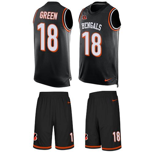 Nike Bengals #18 A.J. Green Black Team Color Men's Stitched NFL Limited Tank Top Suit Jersey Nike Bengals #18 A.J. Green Black Team Color Men's Stitched NFL Limited Tank Top Suit Jersey