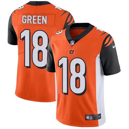 Nike Bengals #18 A.J. Green Orange Alternate Men's Stitched NFL Vapor Untouchable Limited Jersey Nike Bengals #18 A.J. Green Orange Alternate Men's Stitched NFL Vapor Untouchable Limited Jersey