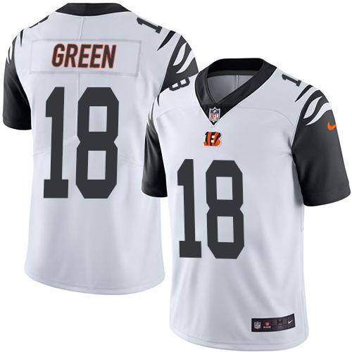 Nike Bengals #18 A.J. Green White Men's Stitched NFL Limited Rush Jersey Nike Bengals #18 A.J. Green White Men's Stitched NFL Limited Rush Jersey