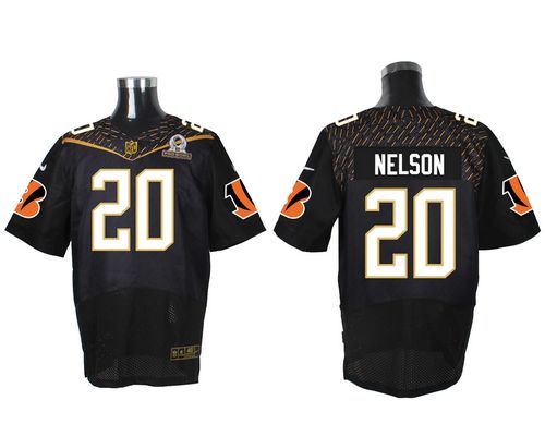 Nike Bengals #20 Reggie Nelson Black 2016 Pro Bowl Men's Stitched NFL Elite Jersey