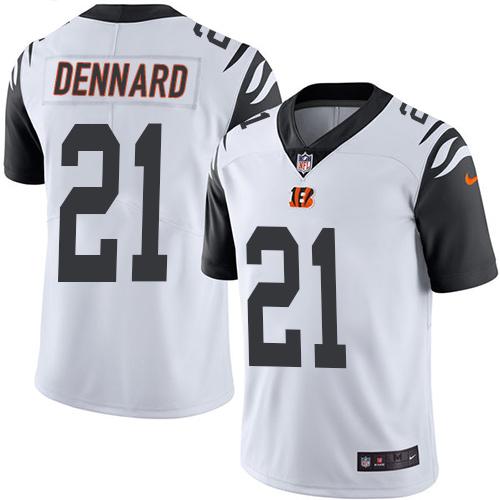 Nike Bengals #21 Darqueze Dennard White Men's Stitched NFL Limited Rush Jersey Nike Bengals #21 Darqueze Dennard White Men's Stitched NFL Limited Rush Jersey